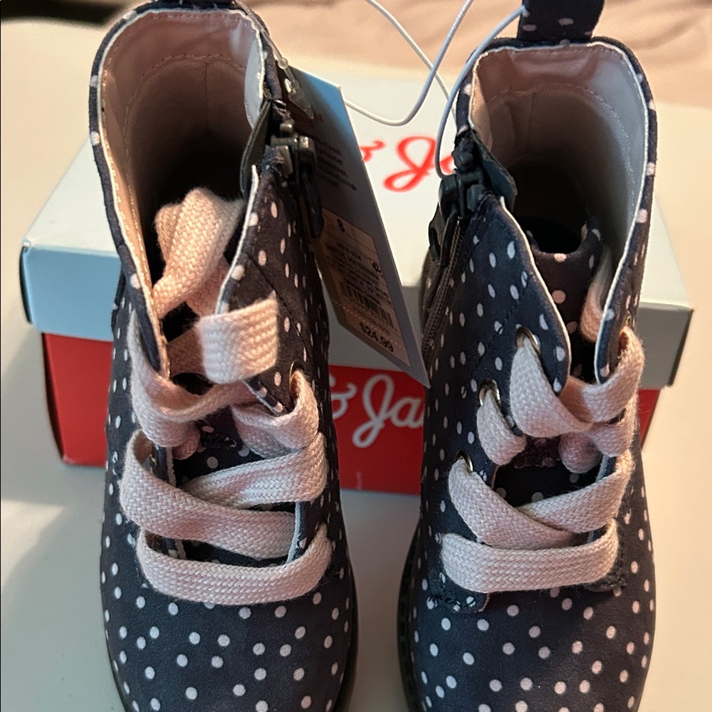 Cat & Jack Polka Dot Boots  NWT 8